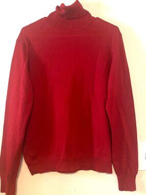 VTG Vintage Red Carson Pirie Scott Made in Israel Mens Turtleneck Sweater Medium
